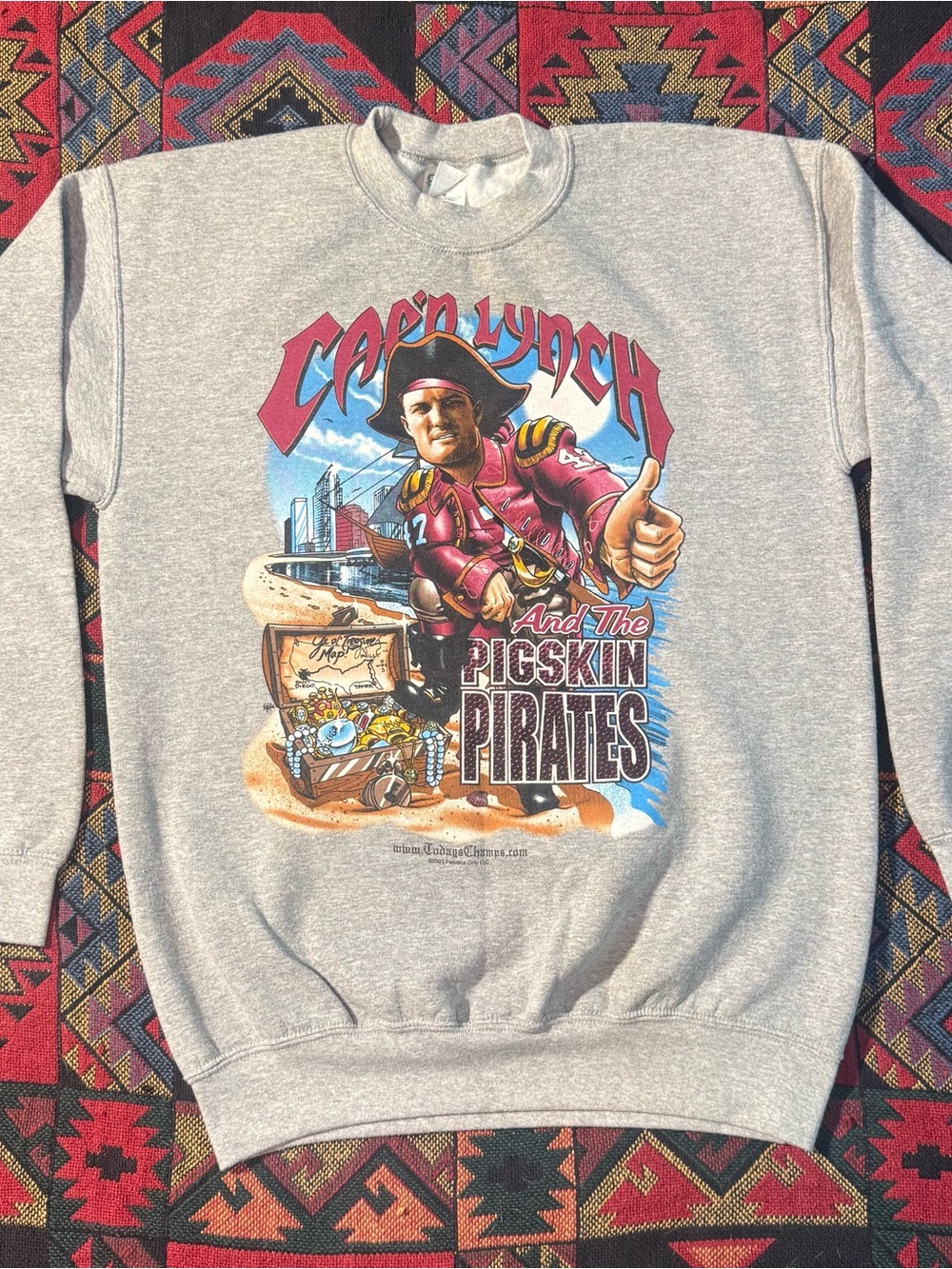 Vintage 2003 Cap'n Lynch And The Pigskin Pirates Sweatshirt Men's M Buccaneers